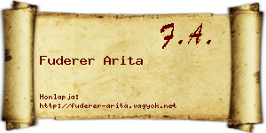 Fuderer Arita névjegykártya